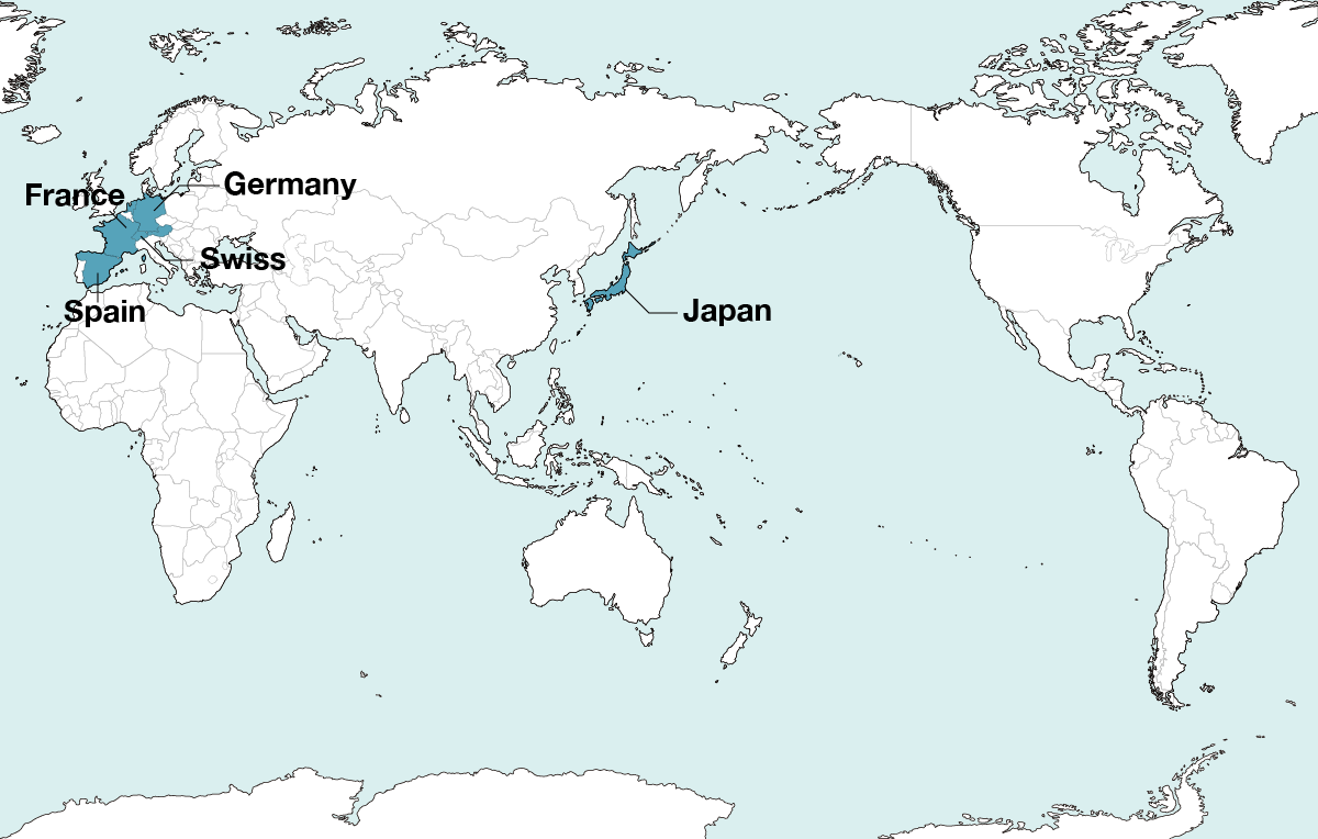 国別でリストアップ